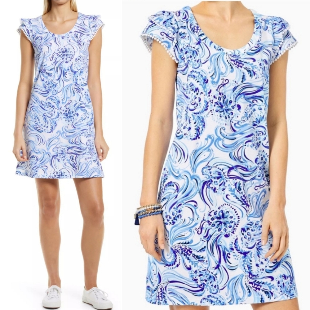 Lilly Pulitzer Bridgitte Cotton Shift Dress in Resort White Don't Be Jelly